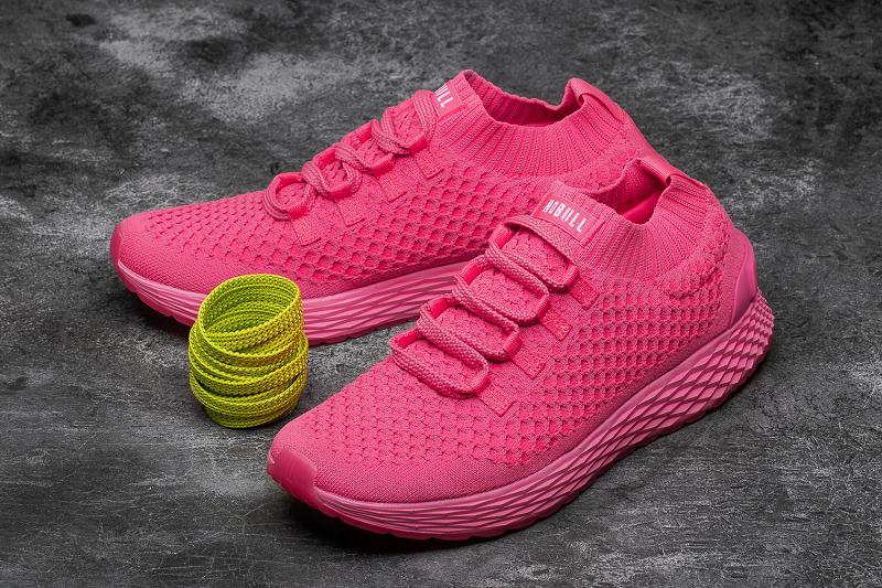 Pink Nobull Neon Reflective Knit Runner Women's Running Shoes | CA F1804D